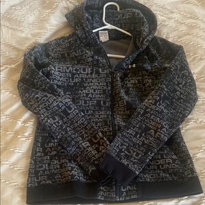 Under Armour Black Sweatshirt with High Collar and Zip Closure